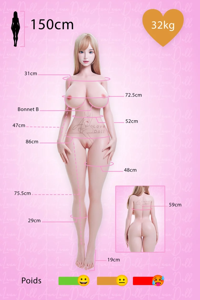 Mensuration Piper Doll TPE 150 Bonnet B Akira