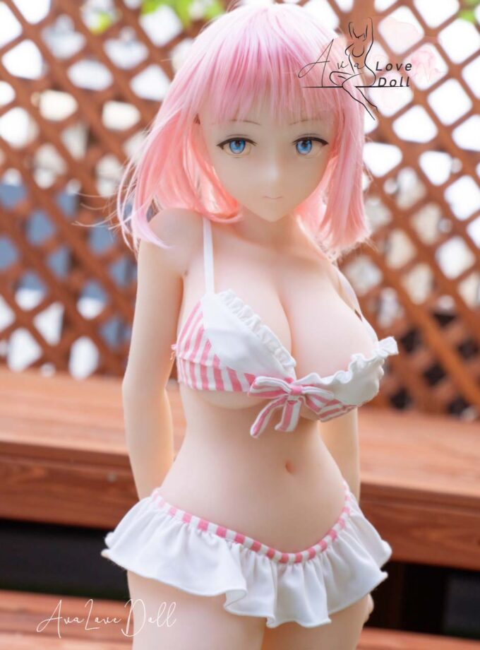 Bikini Rose & Blanc à Rayures Kospley 80 cm
