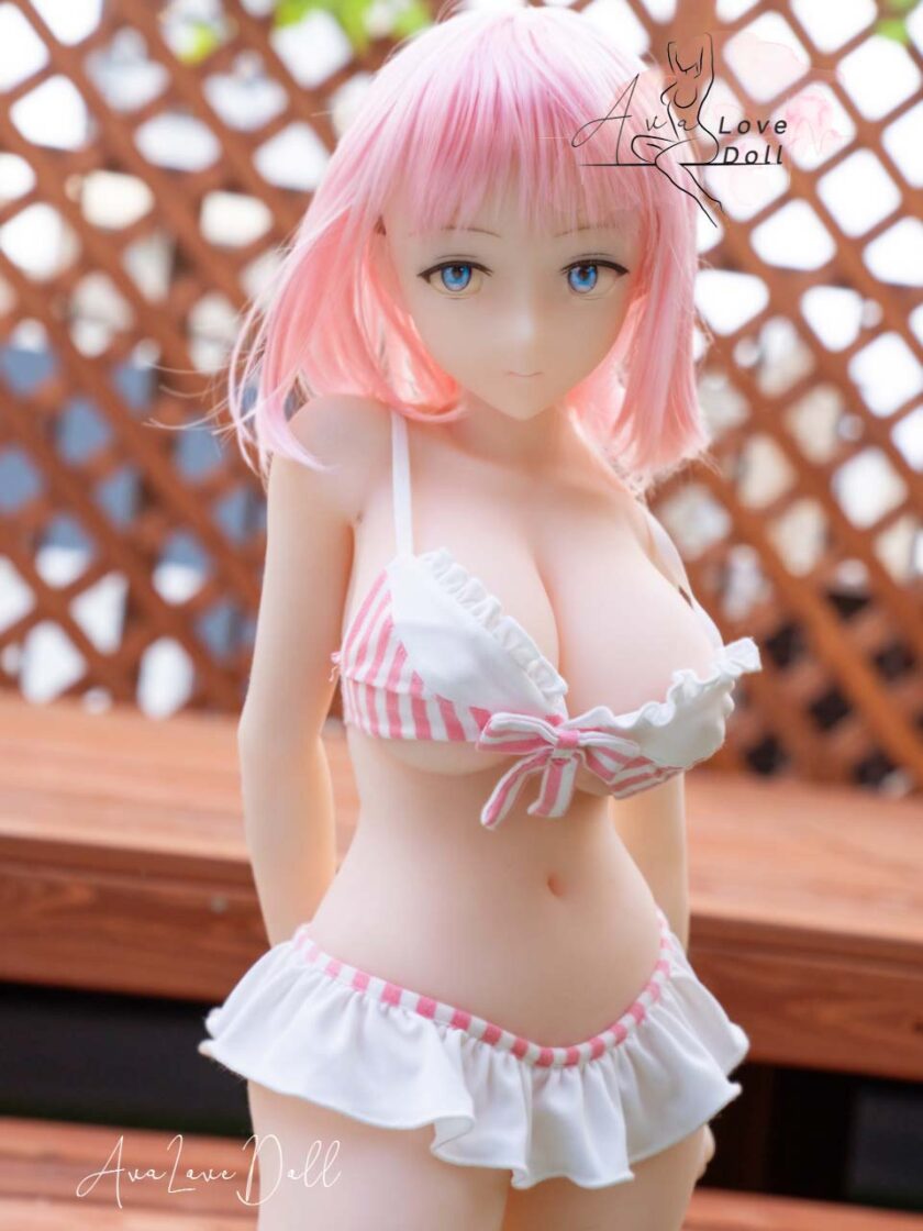 Bikini Rose & Blanc à Rayures Kospley 80 cm