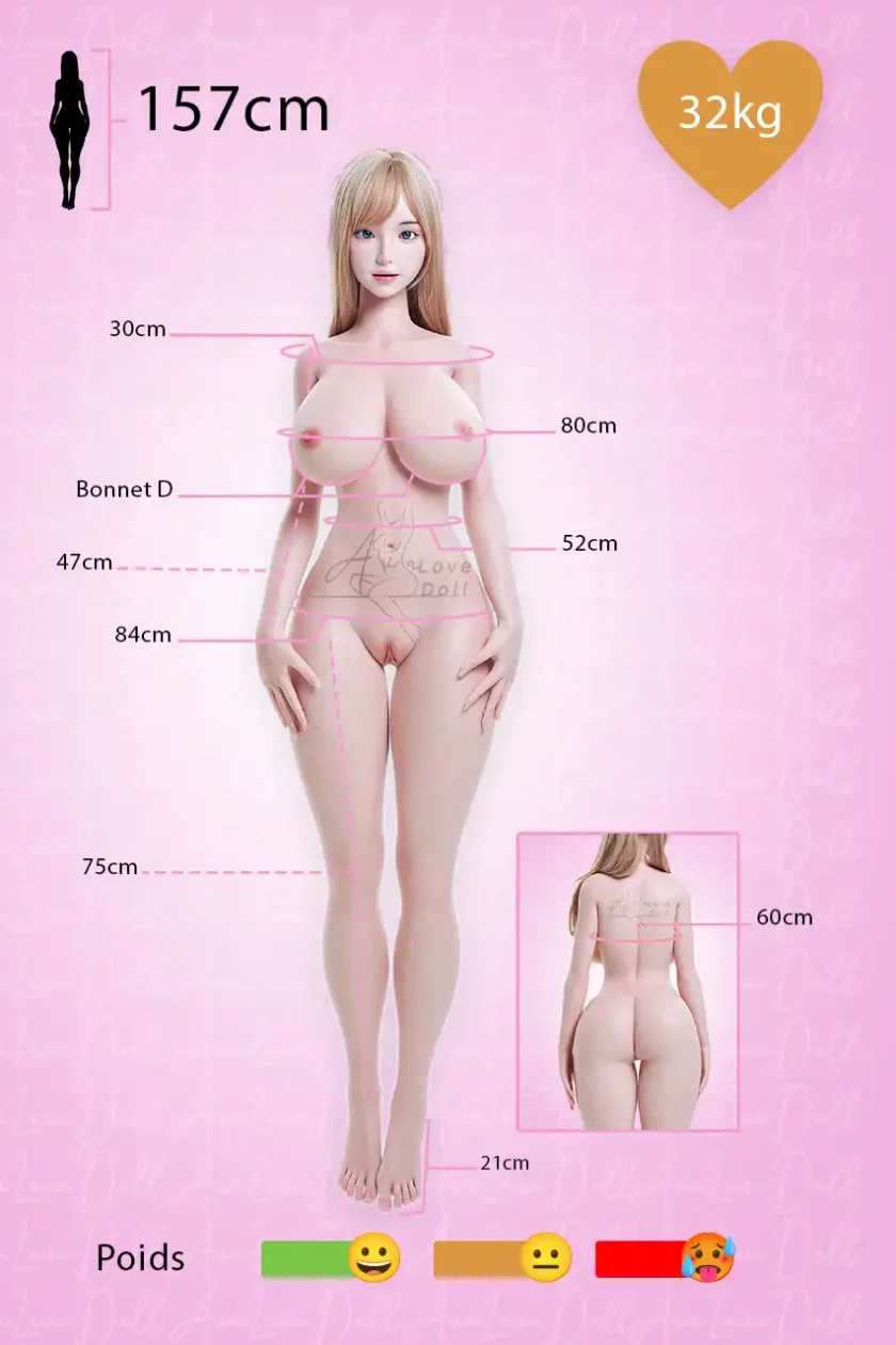 Funwest Poupée Silicone Visage Alexa | 157 cm Bonnet D – Image 2