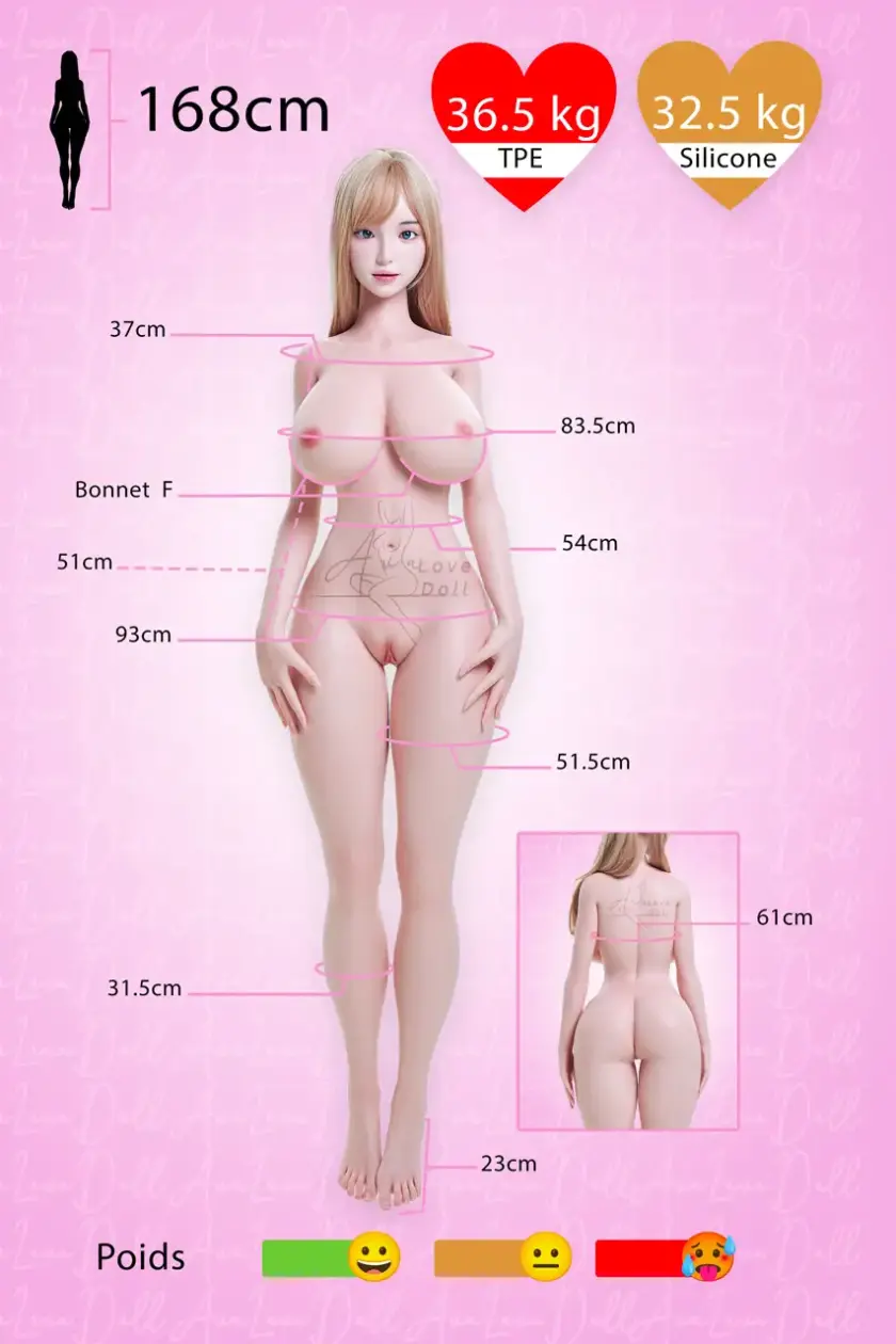 Mensuration TOP CYdoll Silicone TPE 168F