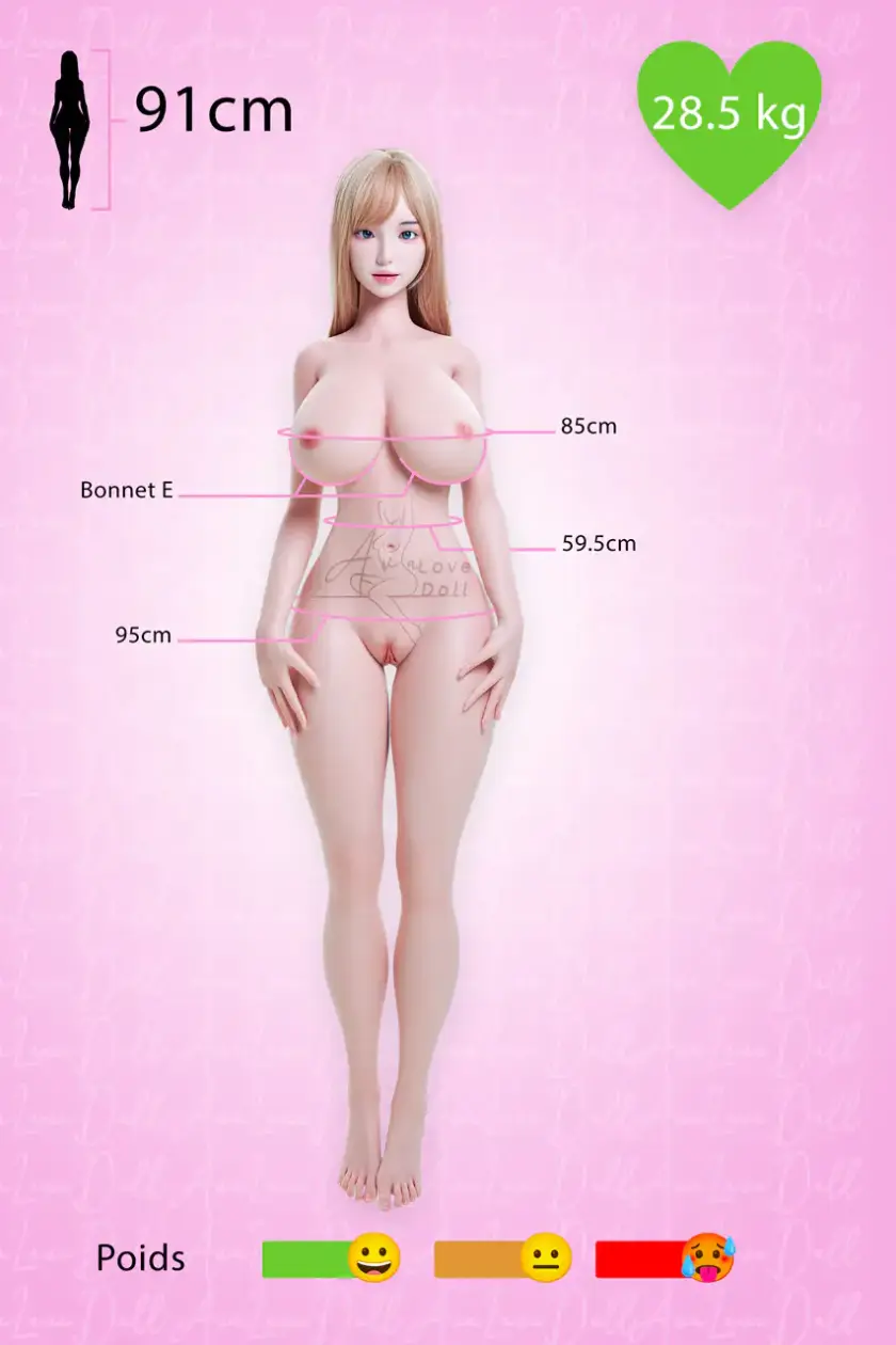 Zelex SLE Torso Sexdoll Silicone Tête ZXE203 | 91 cm Bonnet E – Image 2
