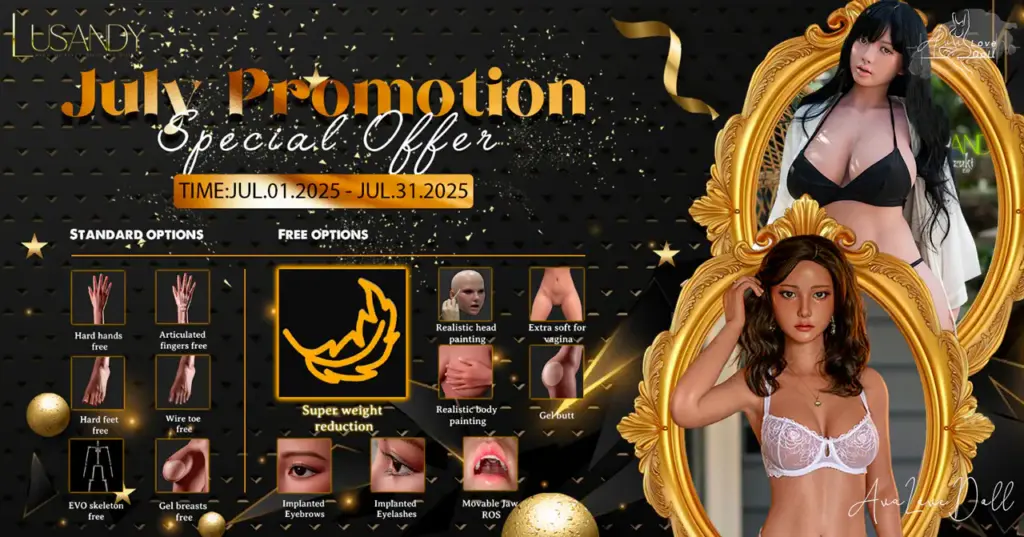 Lusandy Silicone Promotion Sales Juillet July 2025 Sexdoll