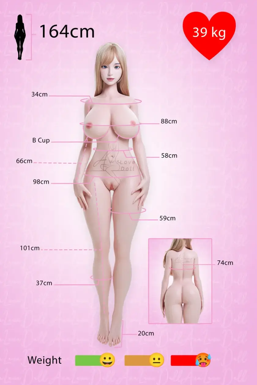 Poupée Silicone Aibei Girls Tête #AB26 Grace | 164 cm Bonnet B – Image 31